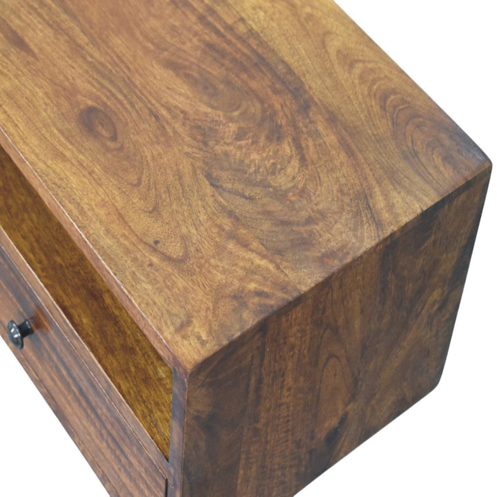 Lunar 2 Drawer Chestnut Wall Mounted Media Unit