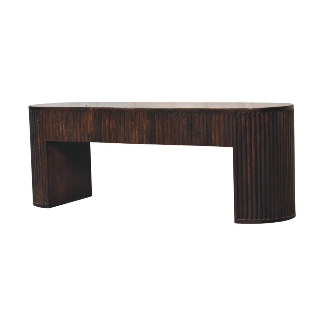 Velvet Mocha Fluted Bench