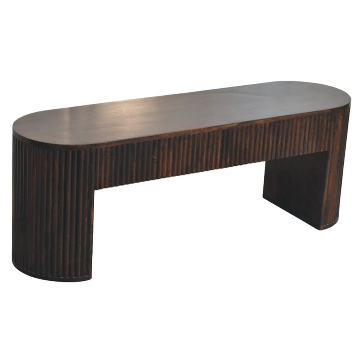 Velvet Mocha Fluted Bench