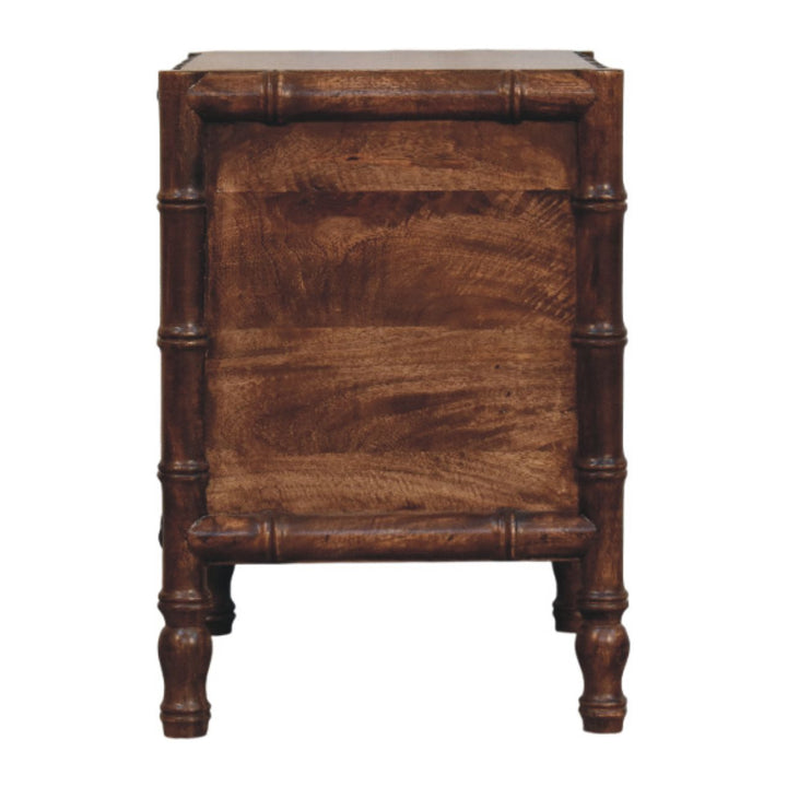 Bamboo Frame Nightstand in Roasted Almond