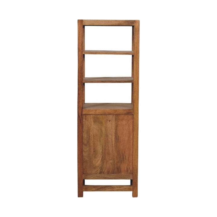 Solid Wood Open Shelf Unit with Cabinet