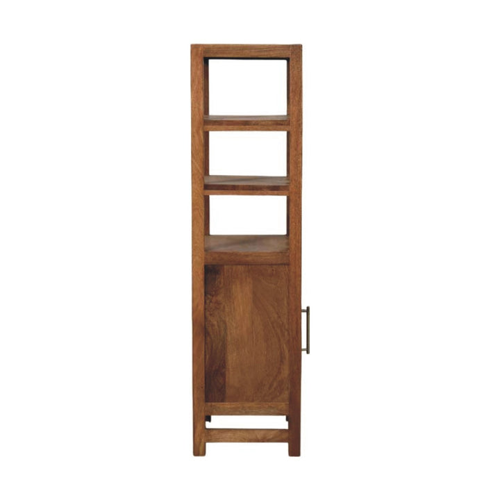 Solid Wood Open Shelf Unit with Cabinet