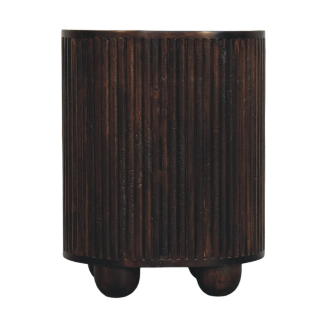 Curved Fluted 3-Drawer Bedside