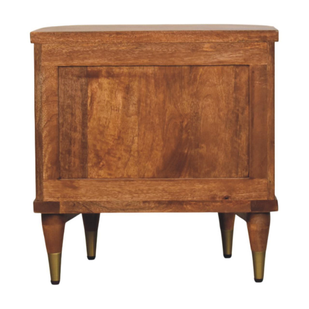 Ribbed Bedside with Brass Accents