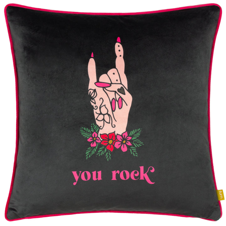 INKED YOU ROCK 43X43 CUSHION CASE BLACK/PINK
