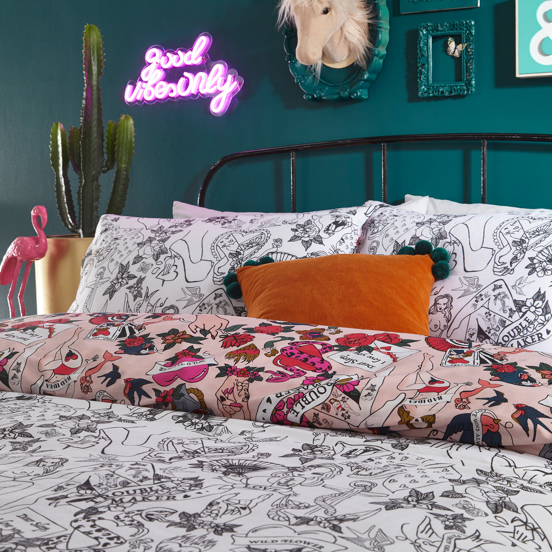Inked Double Duvet Set Blush - image 3
