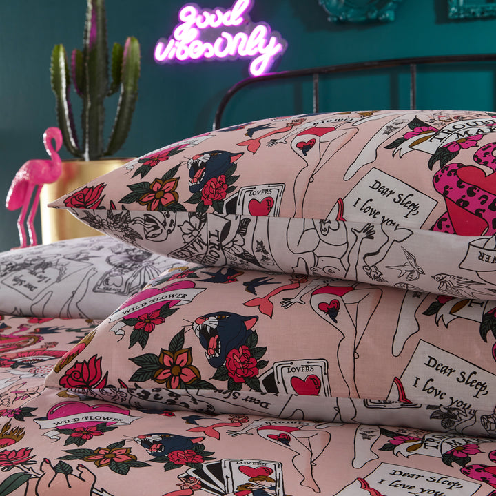 Inked Double Duvet Set Blush - image 4