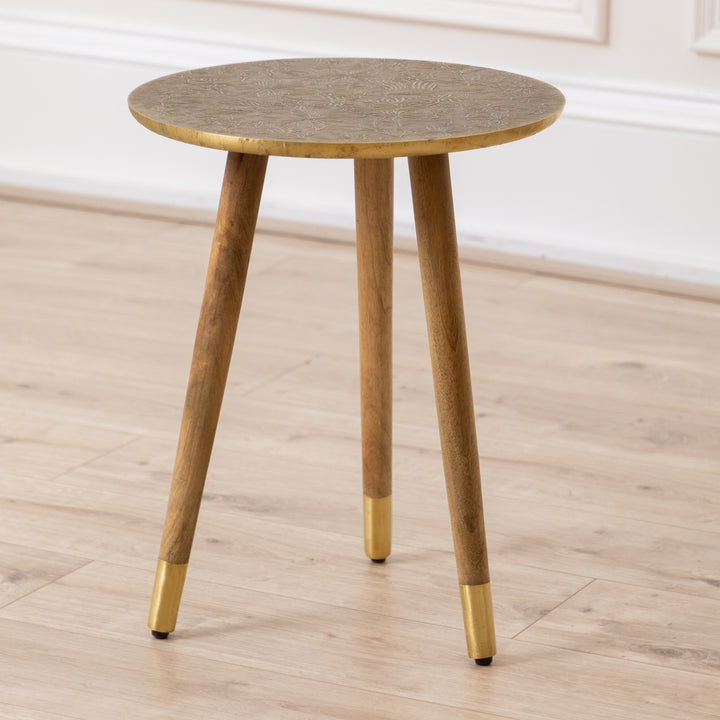 ISADORA SIDE TABLE ANTIQUE BRASS
