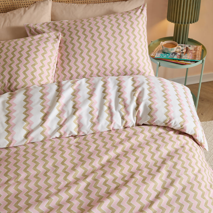 Izzie Single Duvet Set Green / Pink - image 2