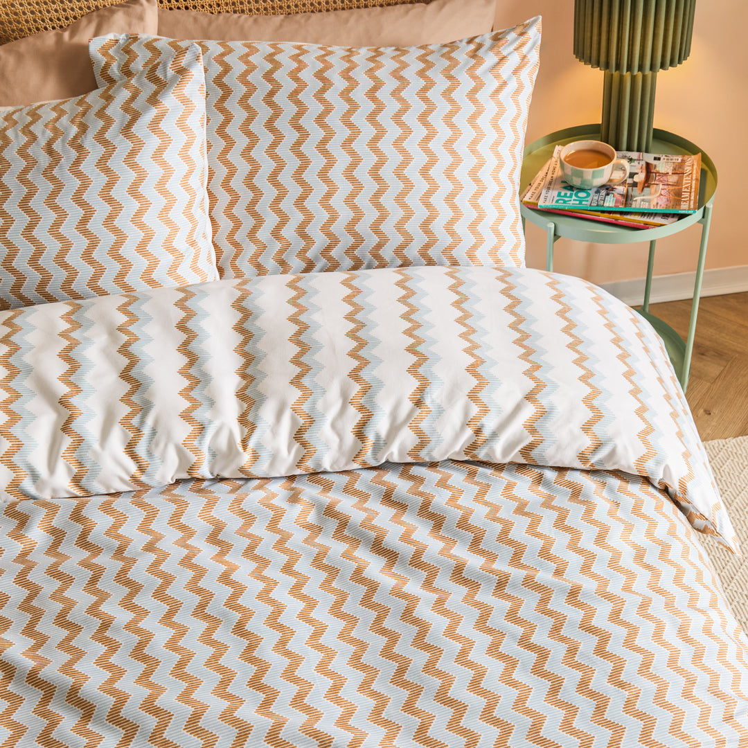 Izzie King Duvet Set Blue / Caramel - image 2