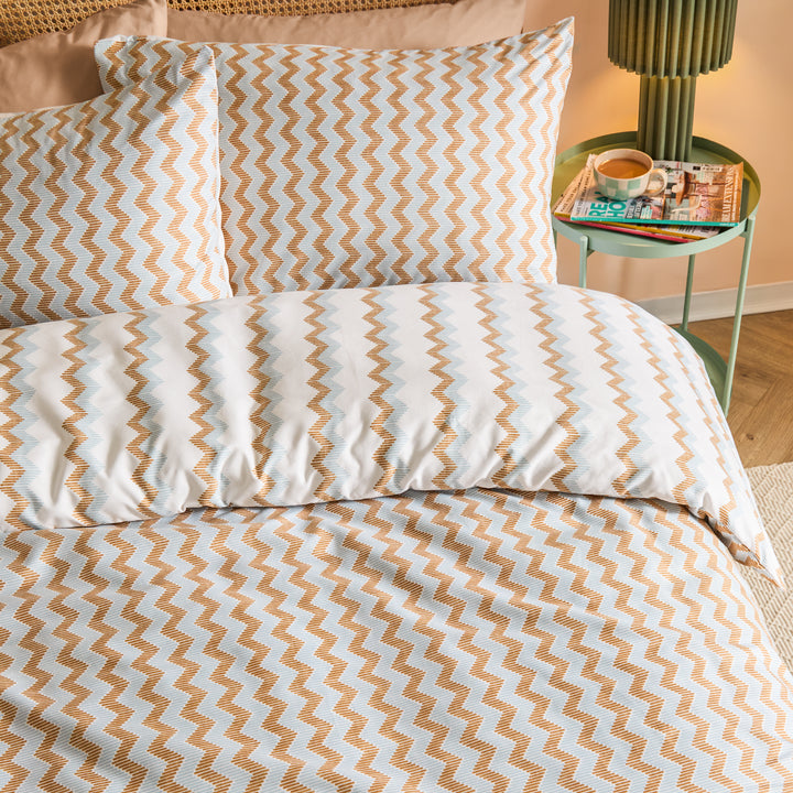 Izzie King Duvet Set Blue / Caramel - image 2