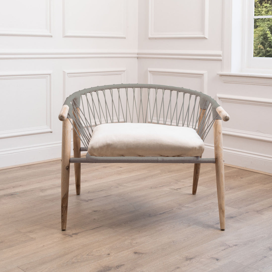 JEREMIAH HAMMOCK CHAIR GREYWASH WITH LINEN CORD