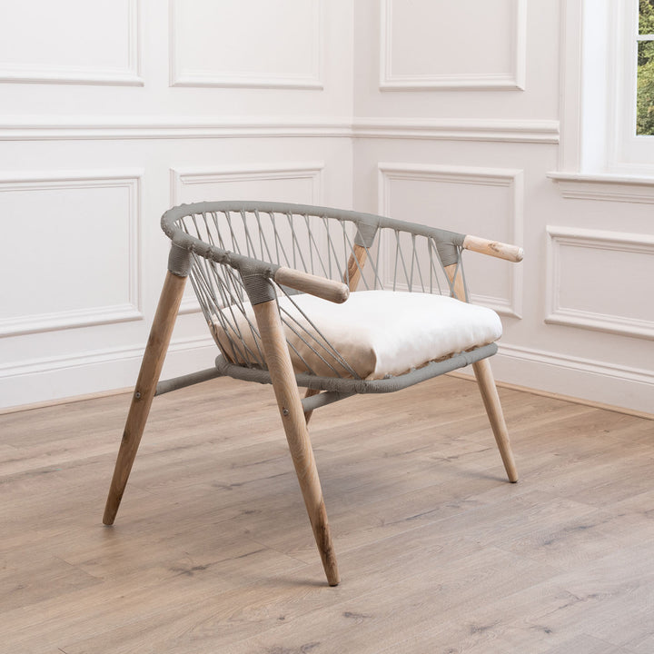 JEREMIAH HAMMOCK CHAIR GREYWASH WITH LINEN CORD