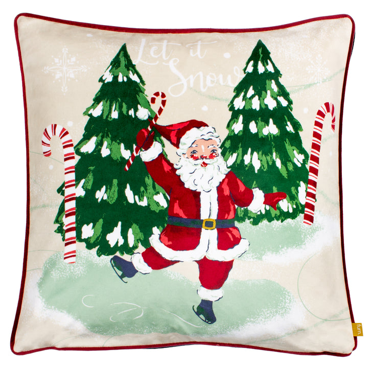 Jolly Santa Let It Snow 43x43 Cushion Case Multi