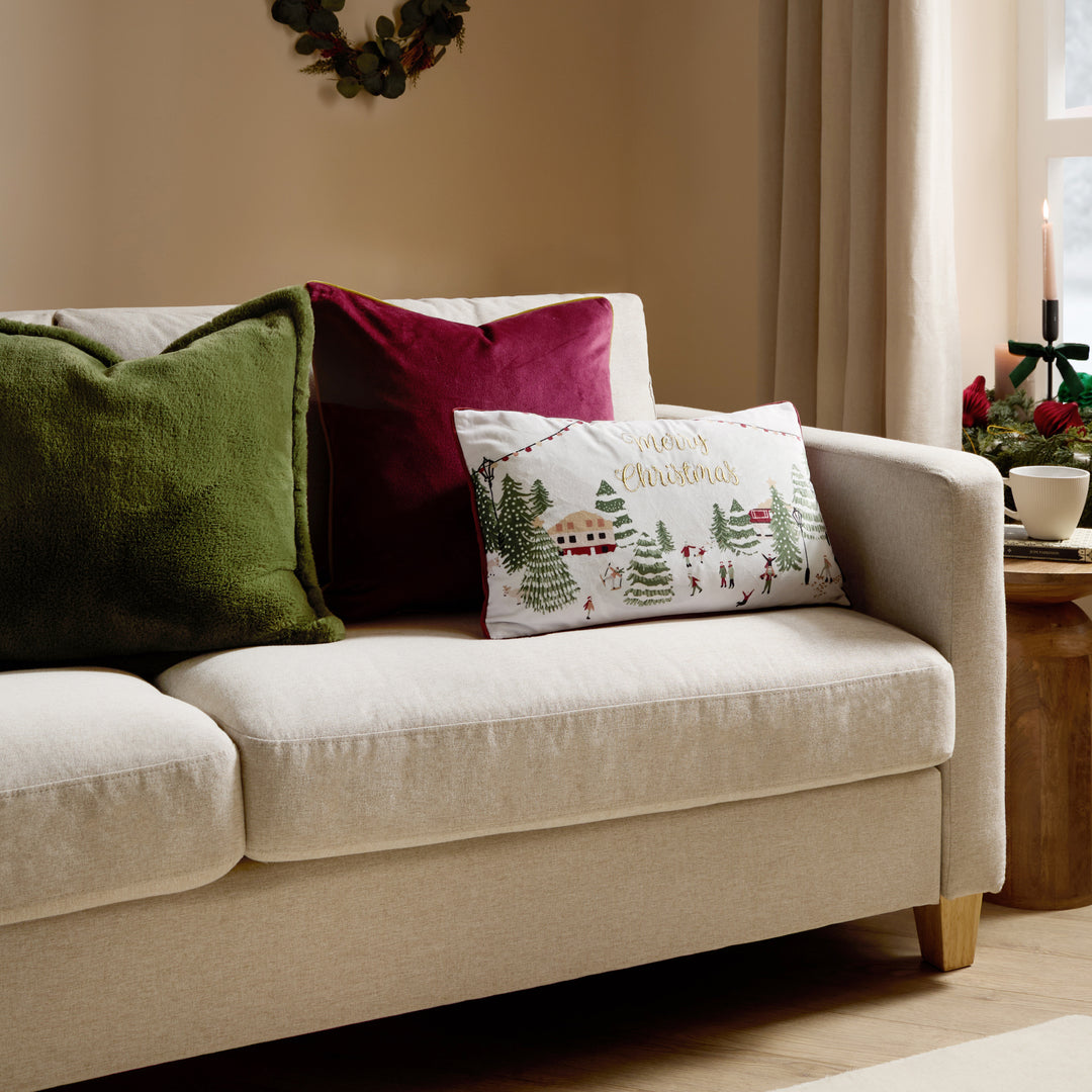 Joy To All 30x50 Cushion Case Snow/Berry - image 6
