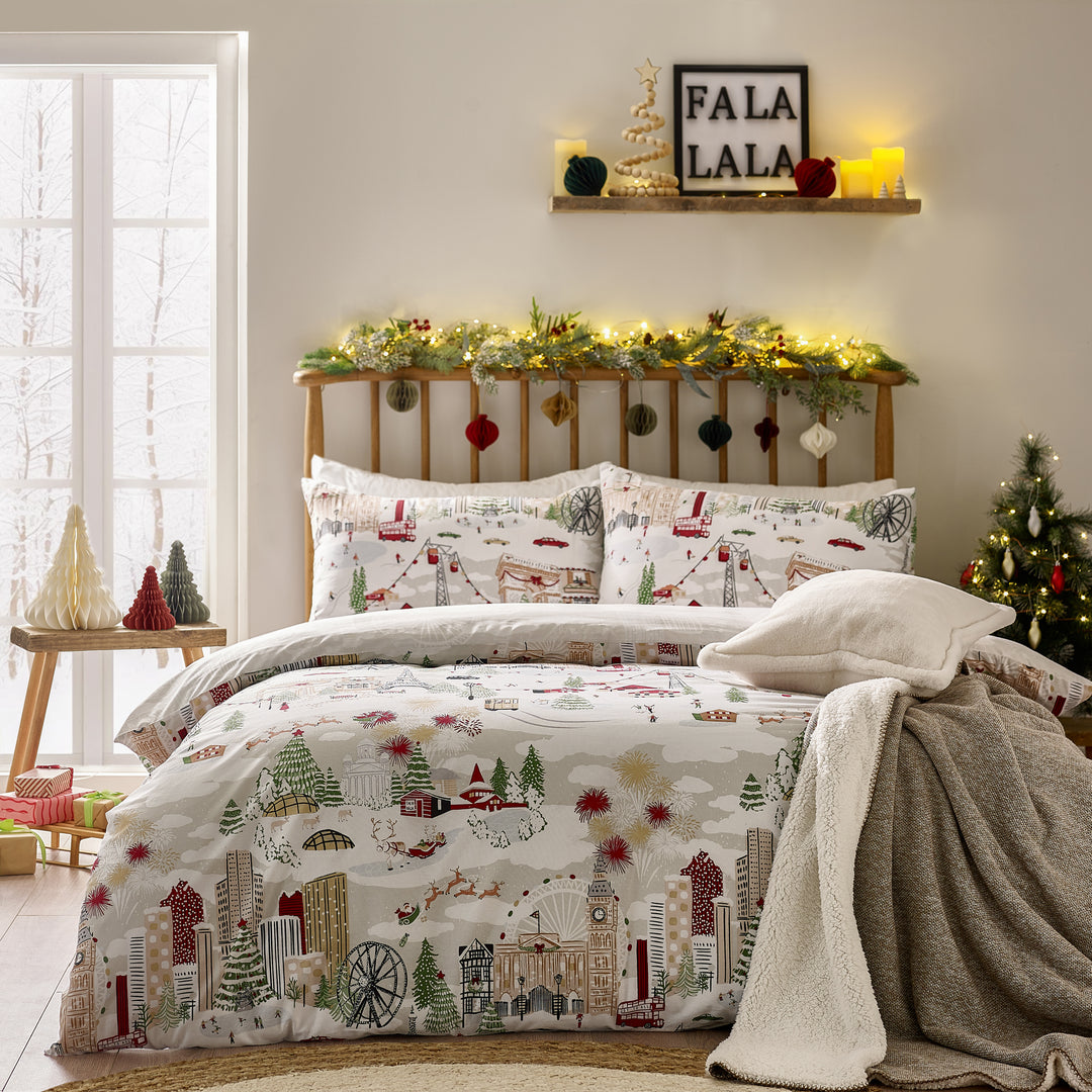 Joy To All Double Duvet Set Snow/Berry
