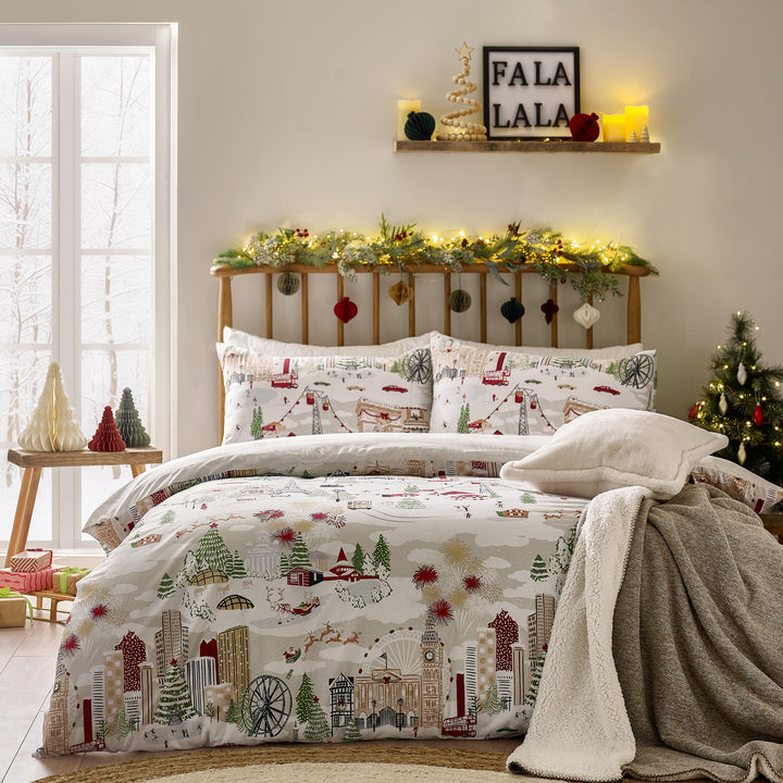 Joy To All Double Duvet Set Snow/Berry