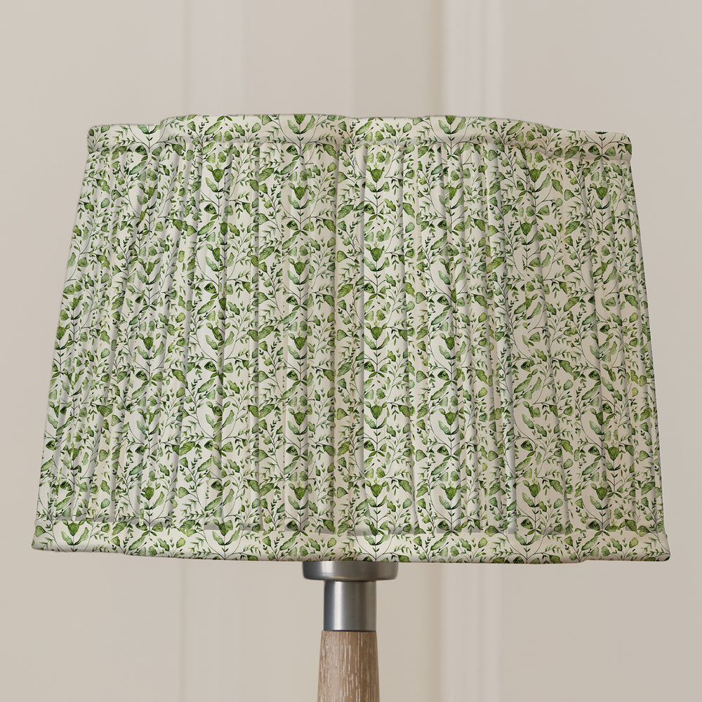 Aratus Floor Lampbase Nut/Juna 30cm Pleated Scalloped Lampshade Sage - image 2