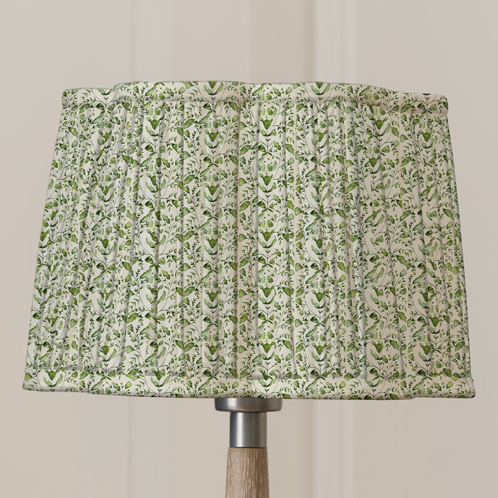 Aratus Floor Lampbase Nut/Juna 30cm Pleated Scalloped Lampshade Sage - image 2