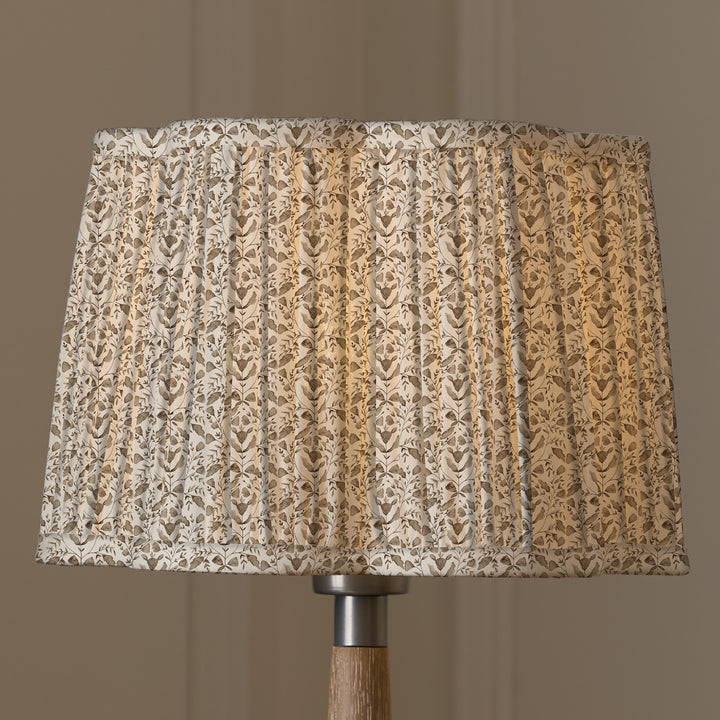 JUNA 30CM PLEATED SCALLOPED LAMPSHADE STONE