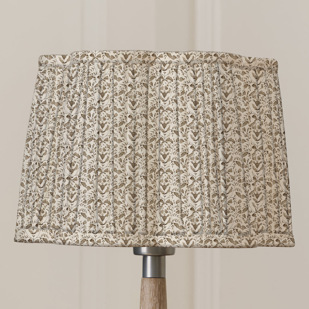Aratus Table Lampbase Nut/Juna 30cm Pleated Tapered Lampshade Stone - image 2