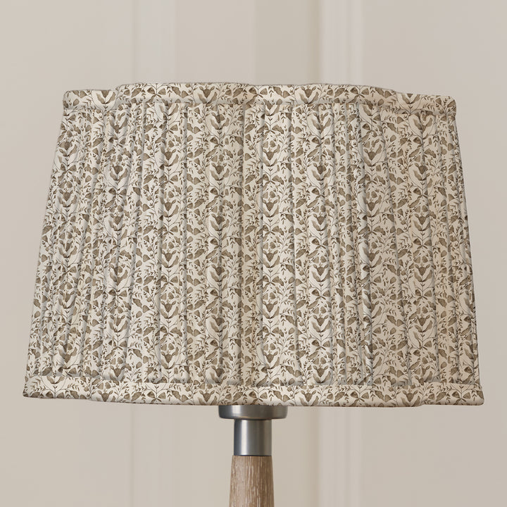 Aratus Table Lampbase Nut/Juna 30cm Pleated Tapered Lampshade Stone - image 2
