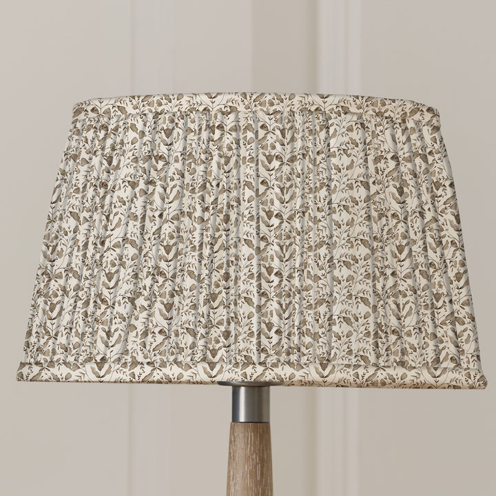 JUNA 30CM PLEATED TAPERED LAMPSHADE STONE