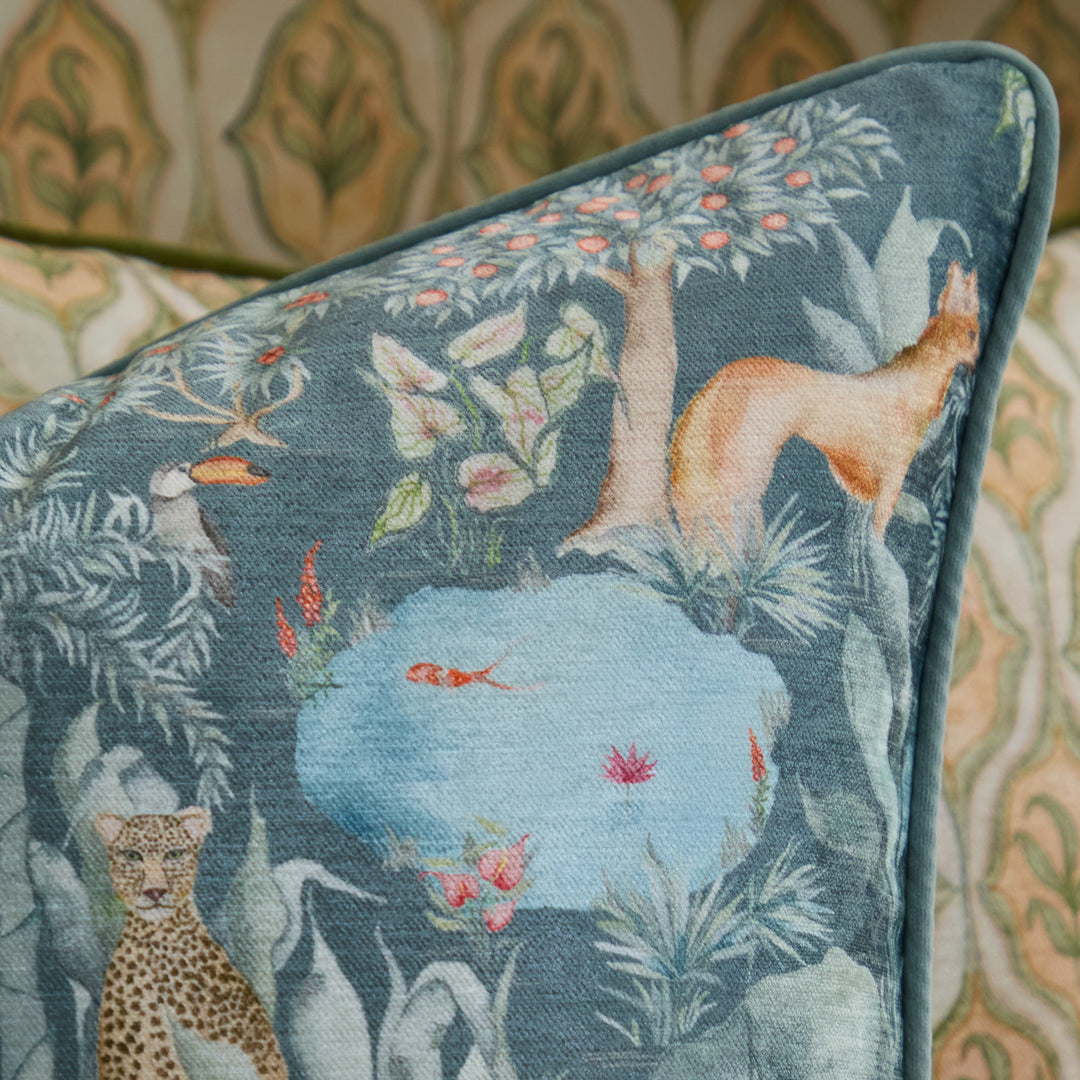 JUNGLE SERENE OCEAN 50X50 CUSHION CASE MULTI