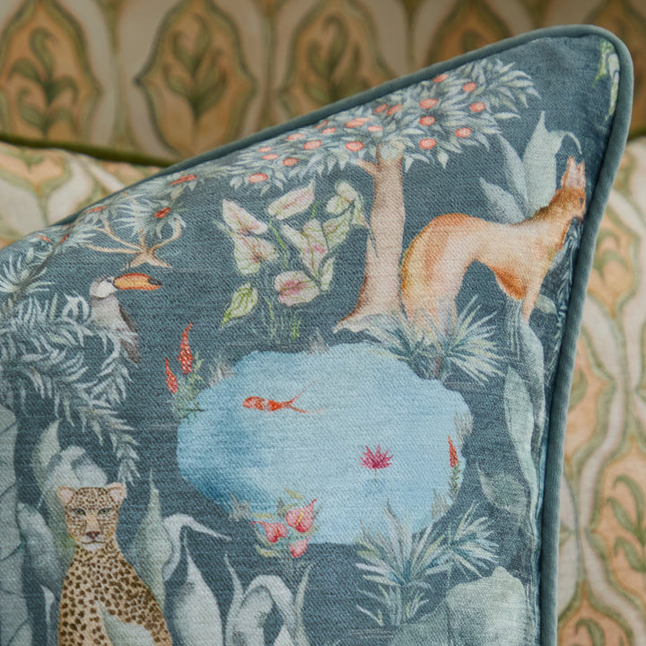 JUNGLE SERENE OCEAN 50X50 CUSHION CASE MULTI