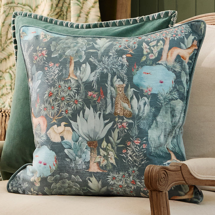 JUNGLE SERENE OCEAN 50X50 CUSHION CASE MULTI