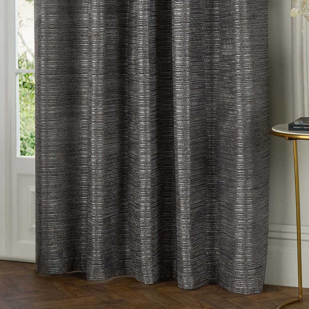 JUPITER 229X137 EYELET CURTAINS GRAPHITE