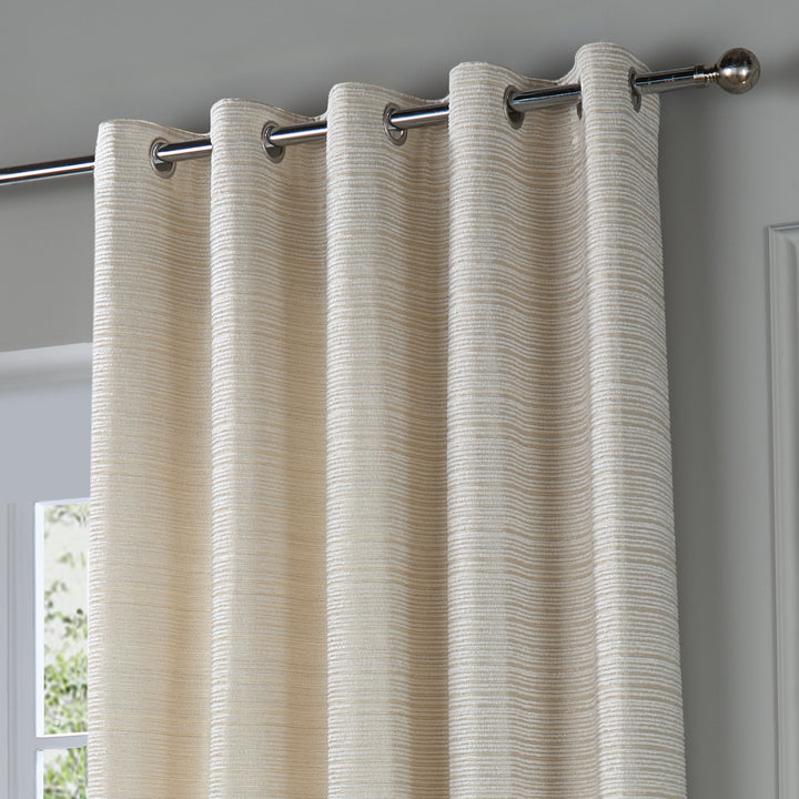 JUPITER 229X137 EYELET CURTAINS IVORY/GOLD