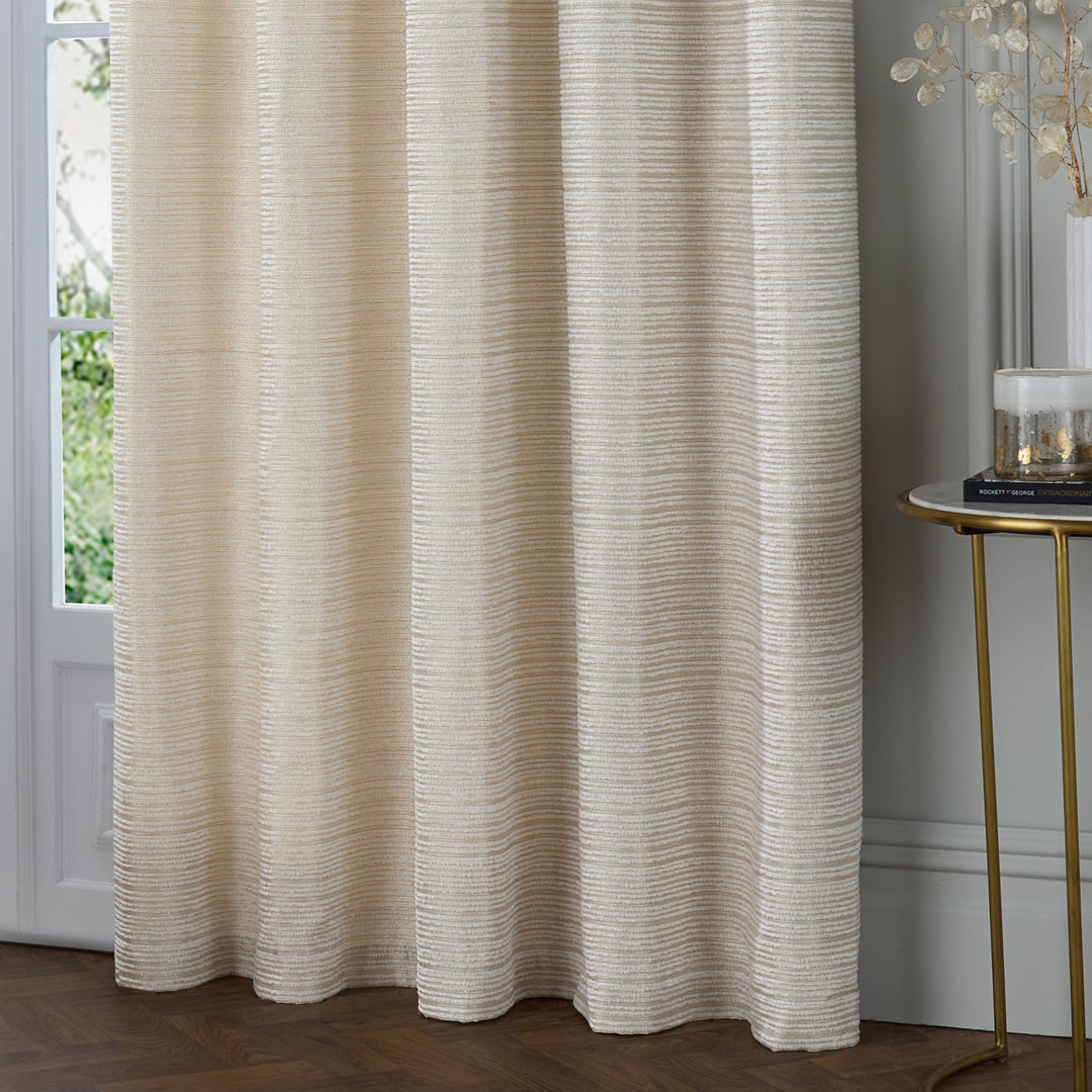 JUPITER 229X137 EYELET CURTAINS IVORY/GOLD