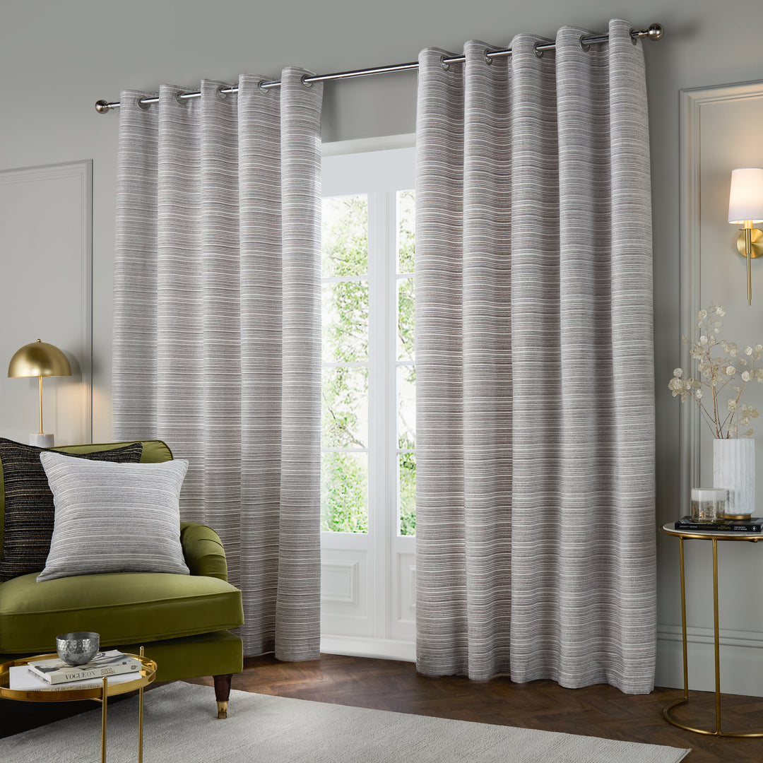 JUPITER 229X137 EYELET CURTAINS SILVER