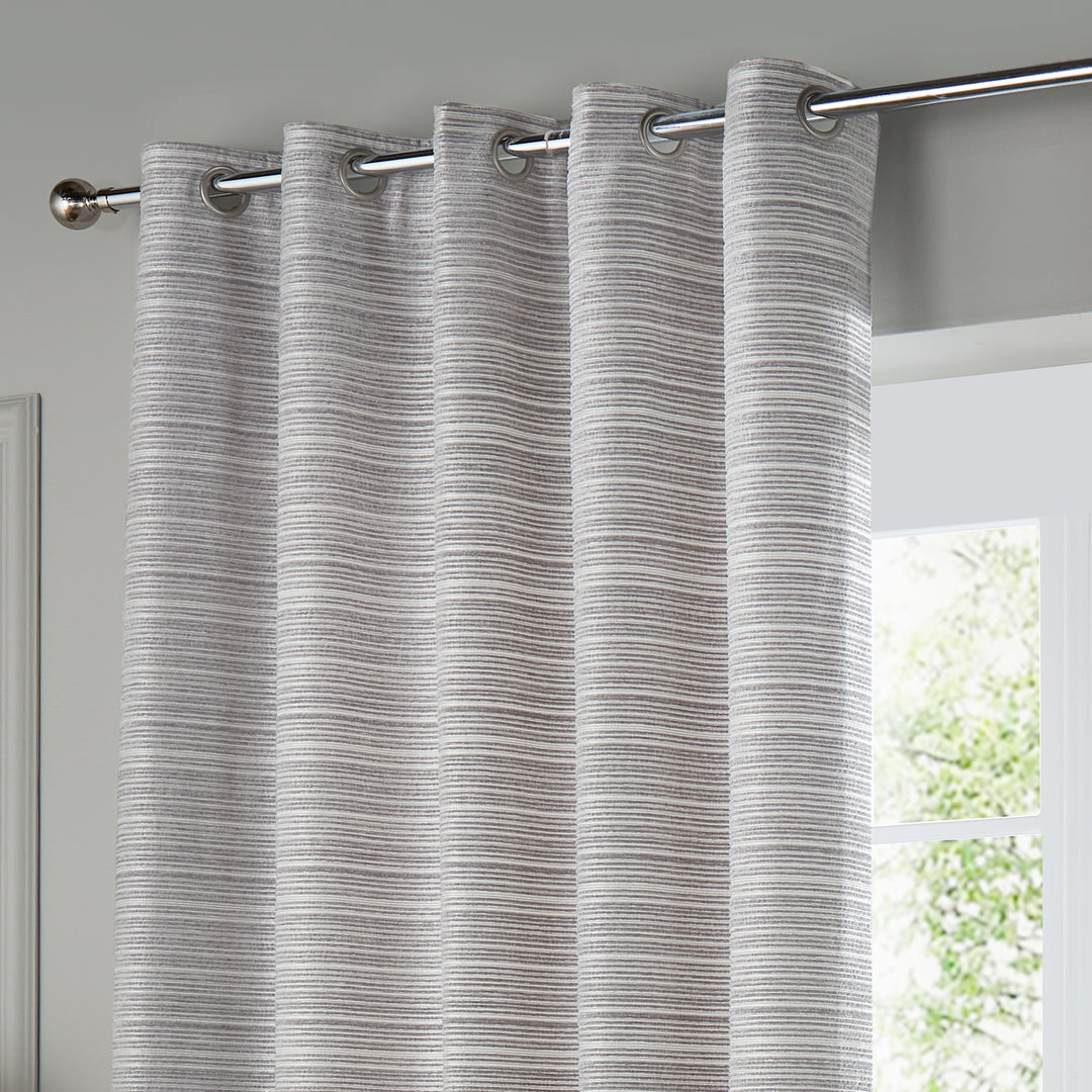 JUPITER 229X137 EYELET CURTAINS SILVER