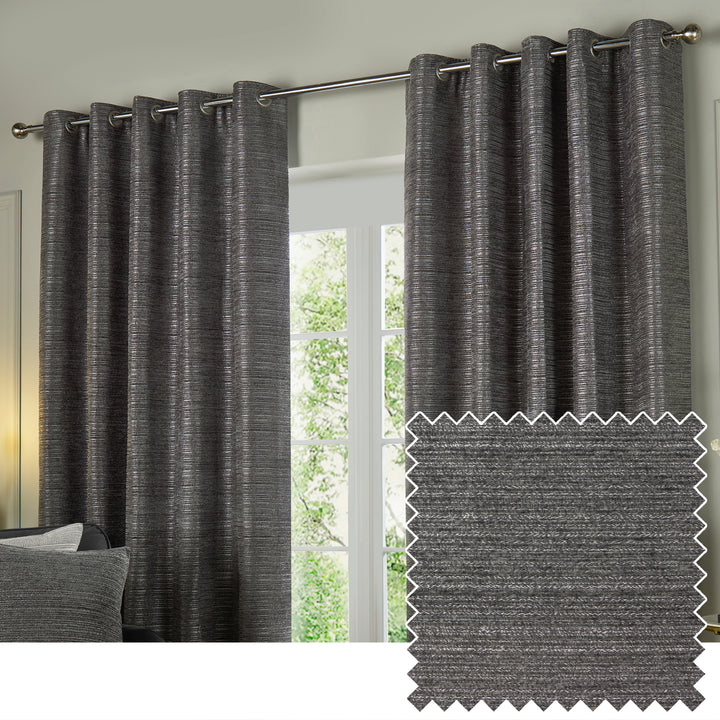 Jupiter 168x183 Eyelet Curtains Graphite