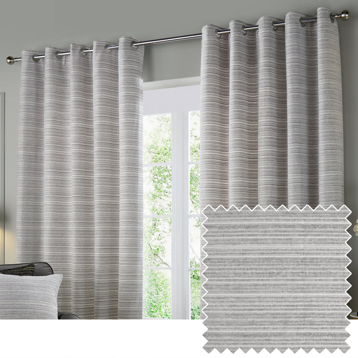 Jupiter 168x183 Eyelet Curtains Silver