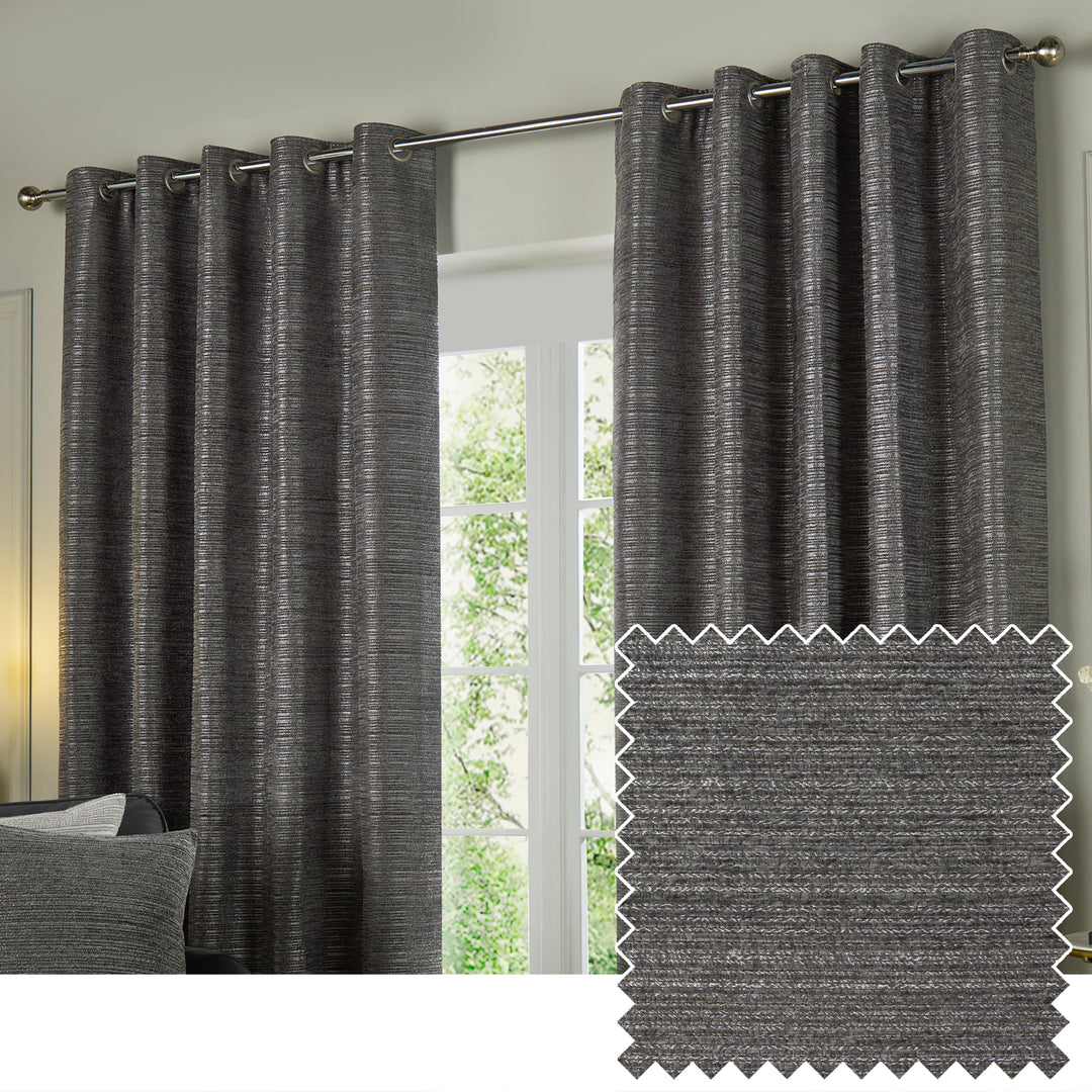 Jupiter 229x183 Eyelet Curtains Graphite