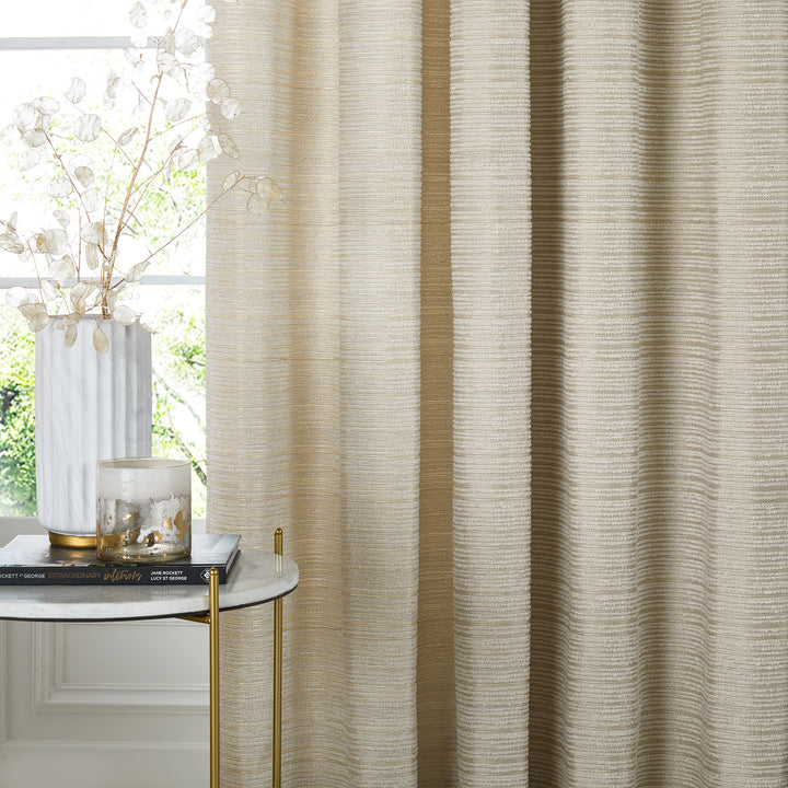 Jupiter 117x183 Eyelet Curtains Ivory/Gold - image 5