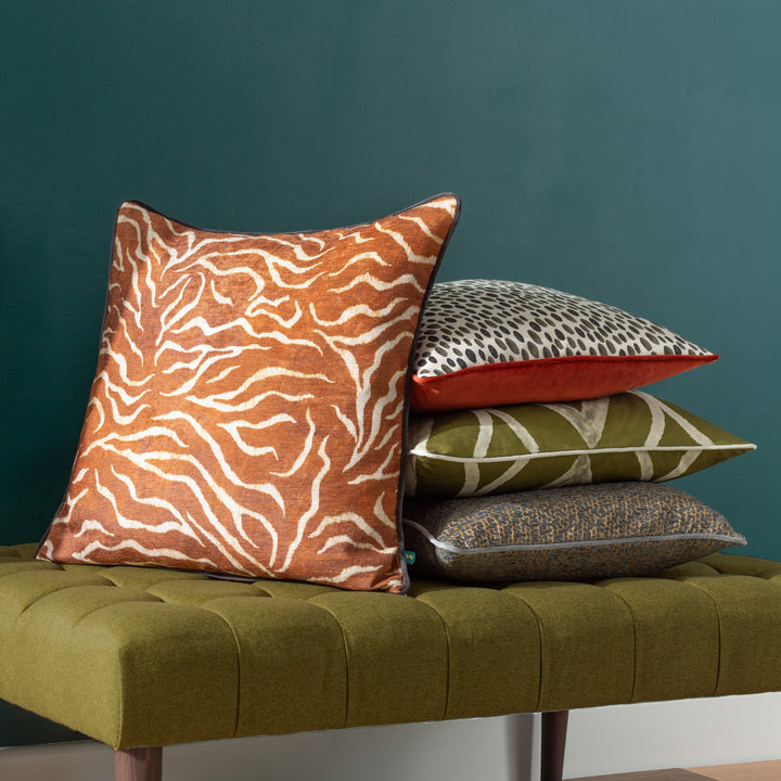 JURONG TIGER CHENILLE 50X50 CUSHION CASE RUST