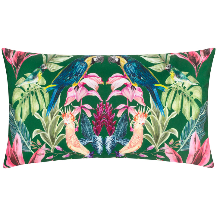 Kali Birds 30x50 Outdoor Cushion Case Dark Green - image 2