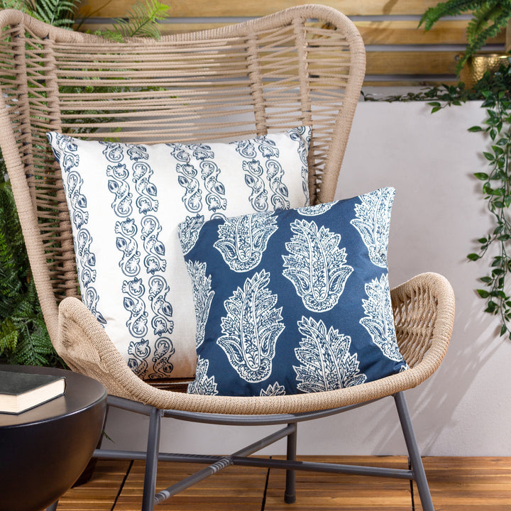 Kalindi Paisley 43x43 Outdoor Cushion Case Navy - image 4