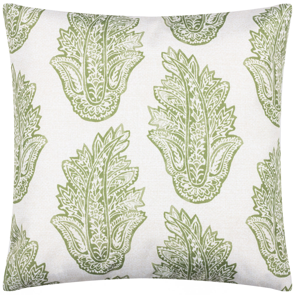 Kalindi Paisley 43x43 Outdoor Cushion Case Olive - image 2