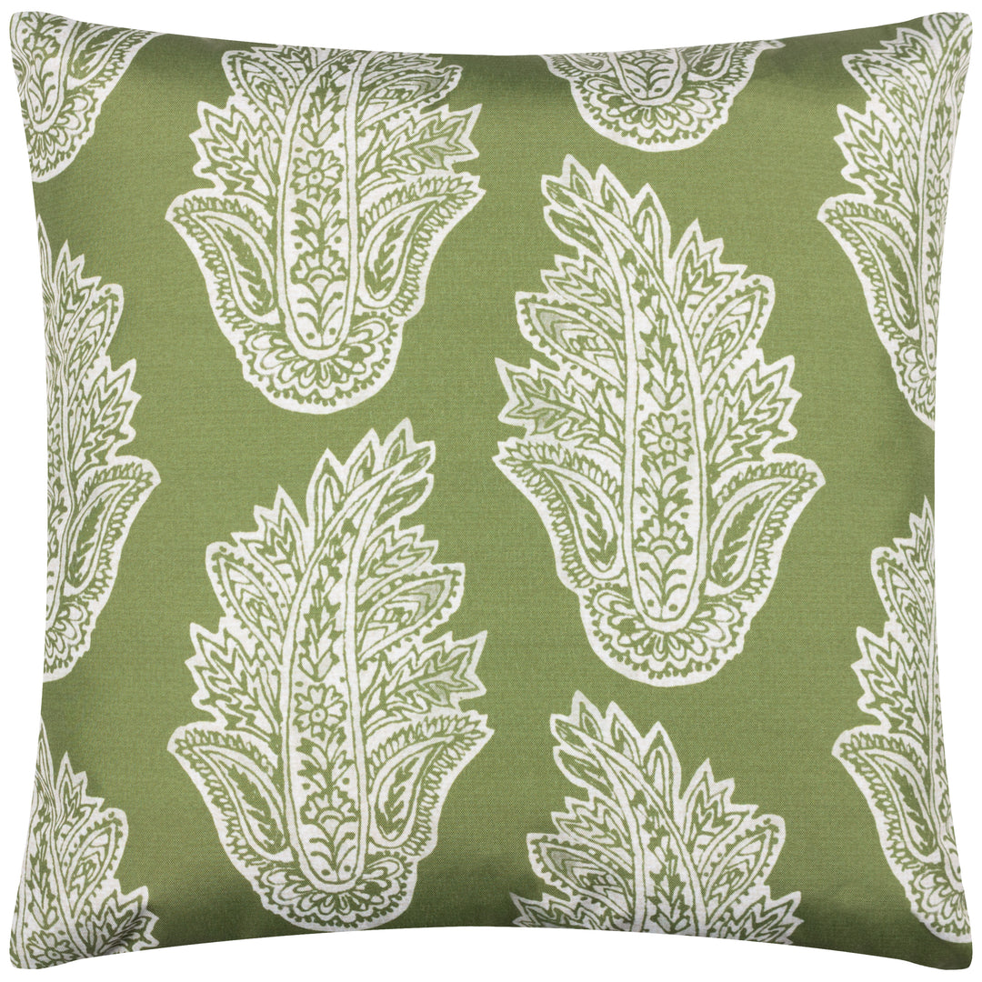 Kalindi Paisley 43x43 Outdoor Cushion Case Olive
