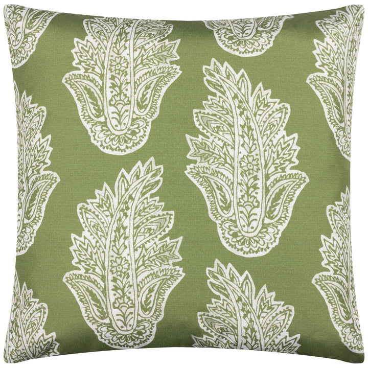 Kalindi Paisley 43x43 Outdoor Cushion Case Olive