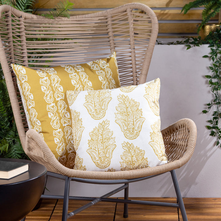 Kalindi Paisley 43x43 Outdoor Cushion Case Saffron - image 4