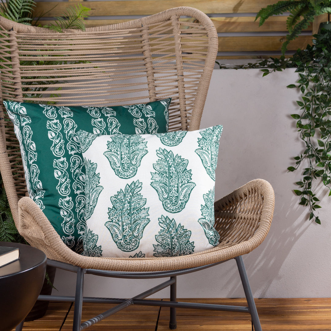 Kalindi Stripe 55x55 Outdoor Cushion Case Teal - image 4