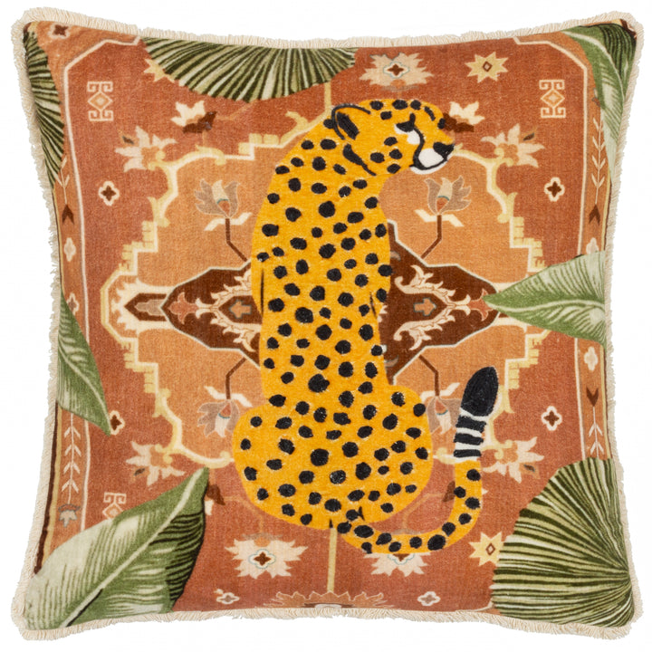 KILIM CHEETAH 45X45 CUSHION CASE TERRACOTTA