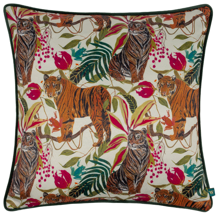 KALI JUNGLE TIGERS 43X43 CUSHION CASE IVORY