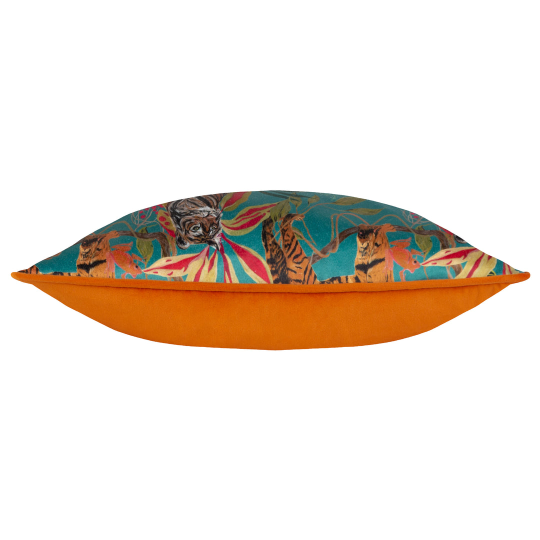 KALI JUNGLE TIGERS 43X43 CUSHION CASE TEAL